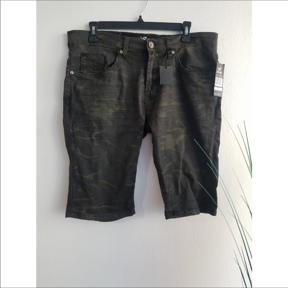 X Ray Moto Olive Camo shorts jeans